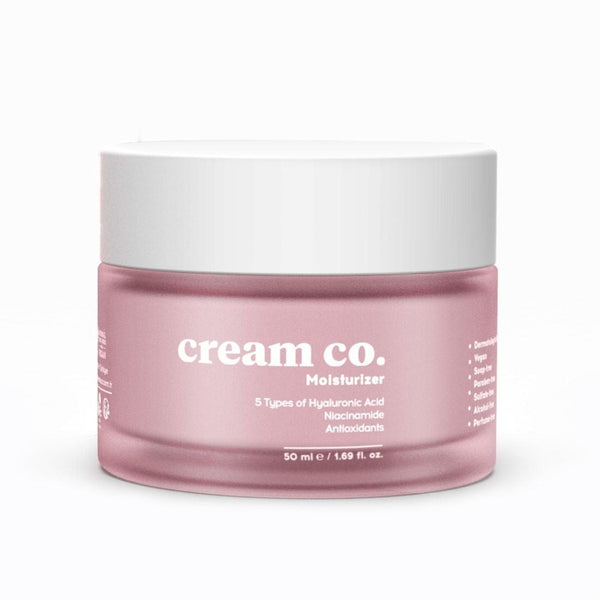 Cream Co, Crème Hydratante Eclaircissante, Acid Hyaluronique, Niacinamide, et Antioxydant, Tous Types de Peaux, 50 ml