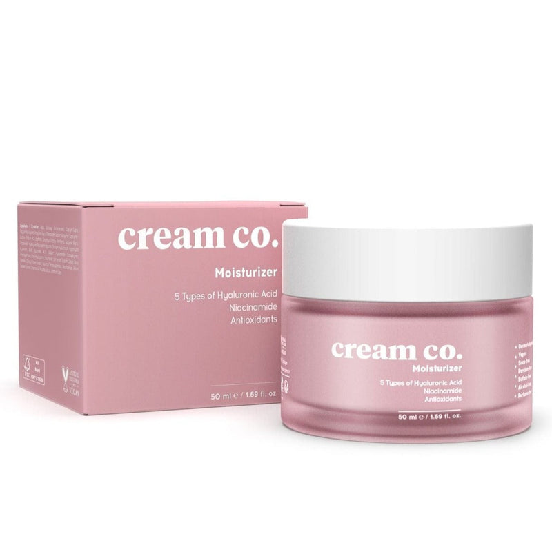 Cream Co, Crème Hydratante Eclaircissante, Acid Hyaluronique, Niacinamide, et Antioxydant, Tous Types de Peaux, 50 ml