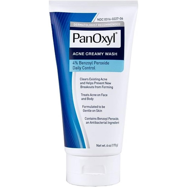 PanOxyl,  Nettoyant crémeux contre l'acné, Contrôle quotidien, Peroxyde de benzoyle à 4 %, 170 g