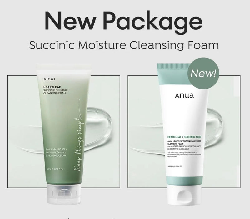 Anua, Mousse Nettoyante Hydratante Succinique Heartleaf, 150 ml