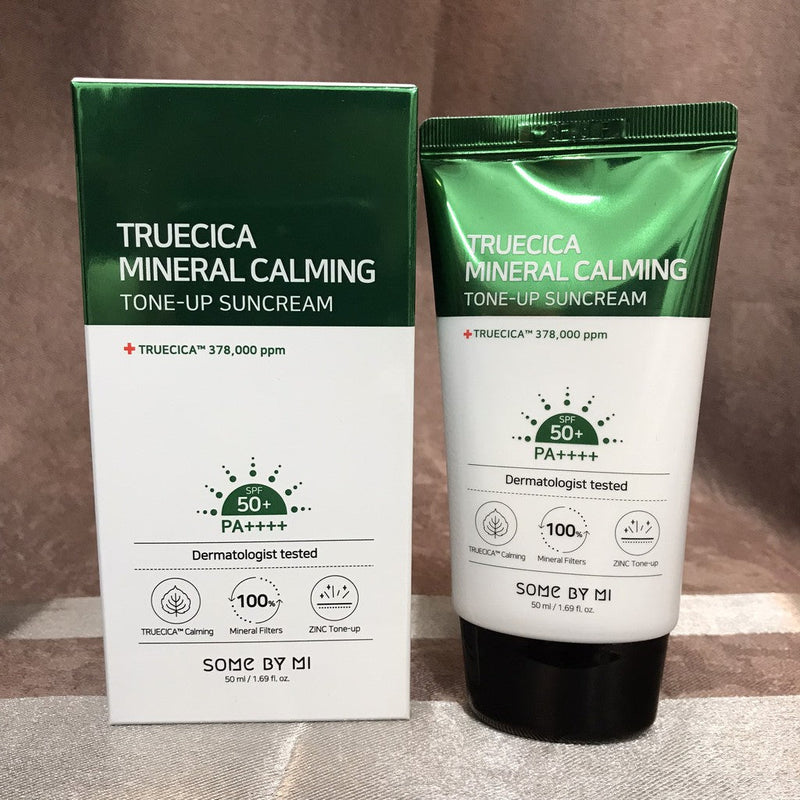 Some By Mi, Crème solaire apaisante minérale Truecica SPF50+ PA++++, 50 ml (Tone -Up)