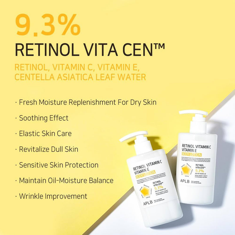 APLB, Lotion Corporelle Retinol Vitamin C Vitamin E, 300ml