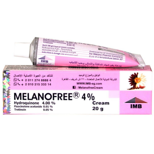 IMB, Crème Melanofree 4% Hydroquinone, Tretinoin 0.05%, Anti-tache, Anti-pigmentation, Anti-mélasma, 20 g