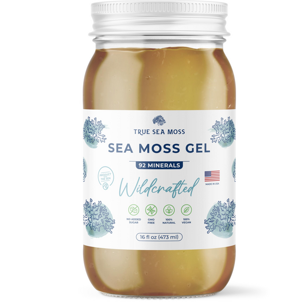 True Sea Moss, Gel de mousse de mer, Wildcrafted, 453g