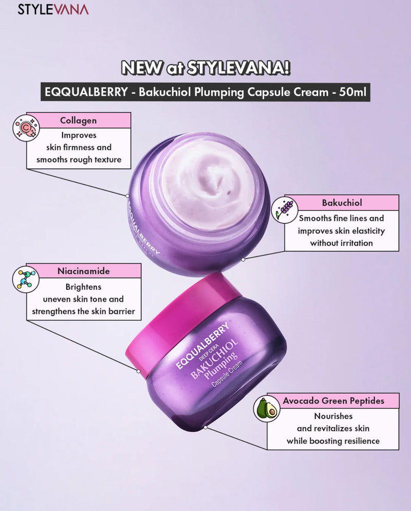 EQQUALBERRY, Creme Capsule Plumping Bakuchiol, 50ml