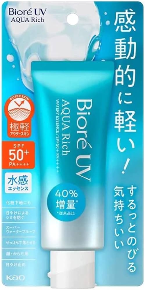 Kao, Crème solaire Essence Biore UV Aqua Rich Watery SPF 50+ PA++++, 70 g