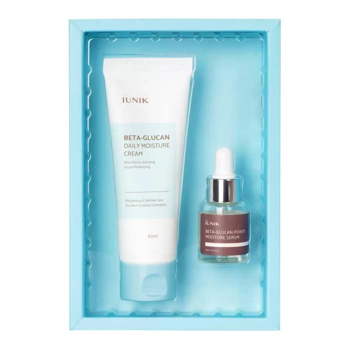 iUNIK, Beta-Glucan Edition Skincare Set, Creme 60ml + Serum 15ml