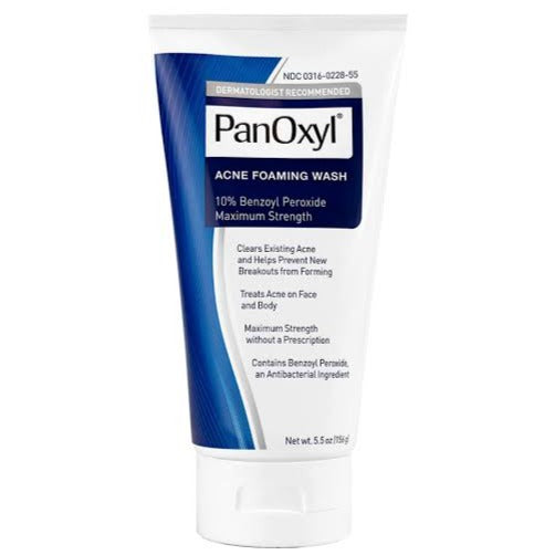 PanOxyl, Nettoyant moussant contre l'acné, Peroxyde de benzoyle 10 %, Force maximale, 156 g