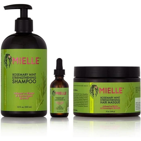 Mielle Organics, Romarin Renforcè Shampooing & Masque & Scalp Huile pack 3