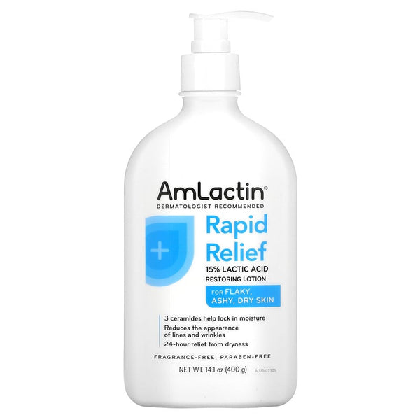 AmLactin, Lotion Réparatrice à Soulagement Rapide, Sans Parfum, 400 g