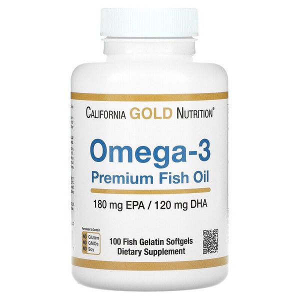 California Gold Nutrition, Huile de poisson Oméga-3, 180 EPA / 120 DHA, 100 gélules de gélatine de poisson