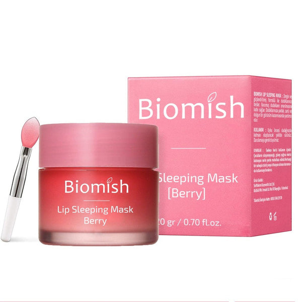 Biomish, Masque de nuit pour les lèvres, Baie, 20 g