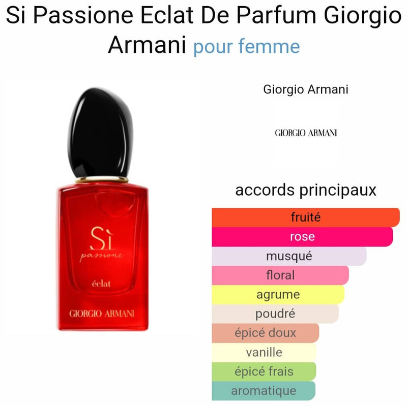 Giorgio Armani, Si Passione Eclat, Pour Femme, 3ml (W121) (Fruité/Rose)