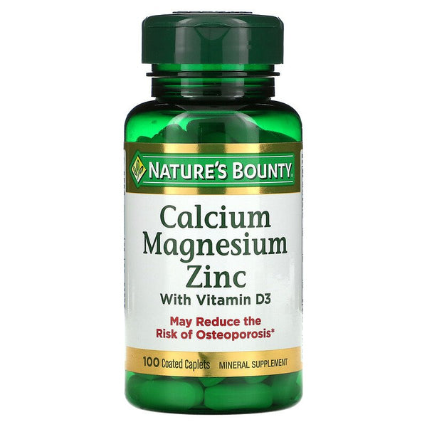 Nature's Bounty, Calcium Magnesium Zinc avec Vitamin D3, 100 Comprimés enrobés
